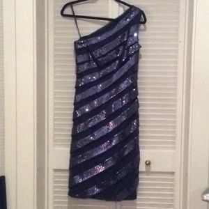 Blue sequined cocktail dress